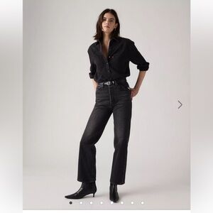 Levi's Women's Black Ribcage Straight Ankle 27 long Jeans